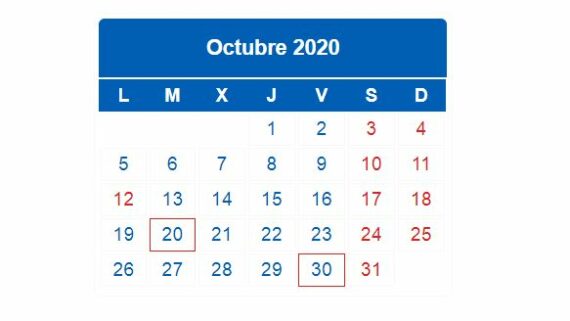 Calendario impuestos 2020