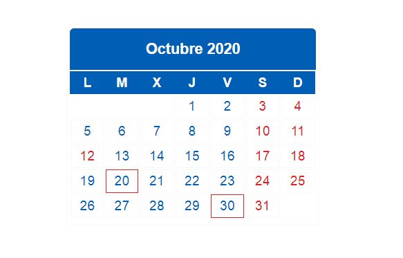 Calendario impuestos 2020